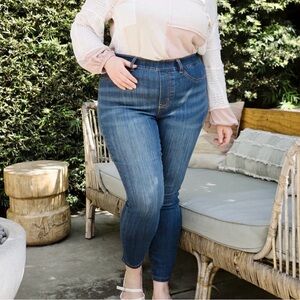 Judy Blue Classic Slim Fit High Rise Elastic Waist Dark Wash Jeans Size 18W